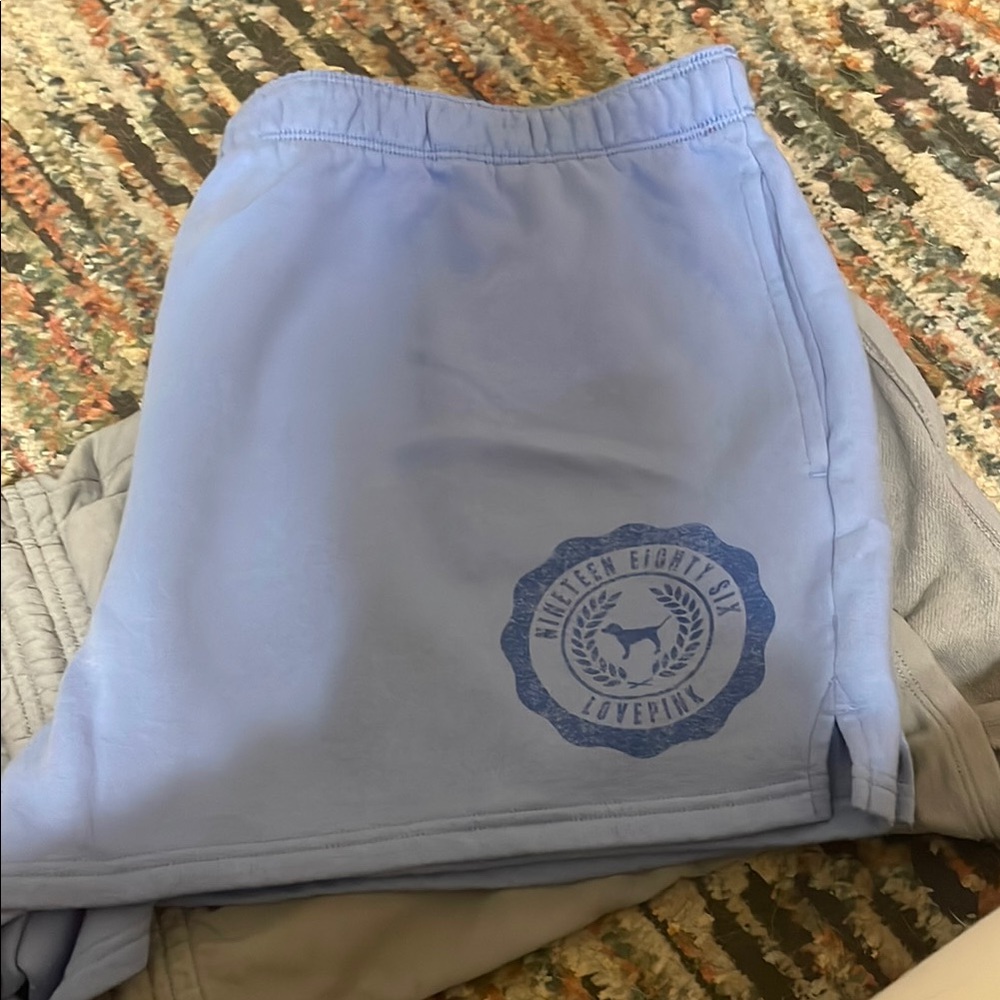 Love Pink Blue Athletic Shorts